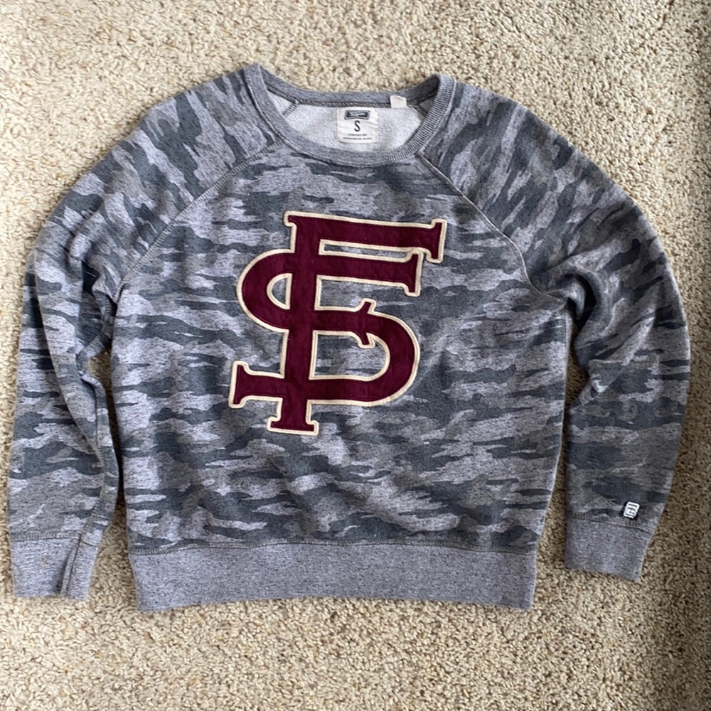 Grey Camo FSU Florida State Sweatshirt S